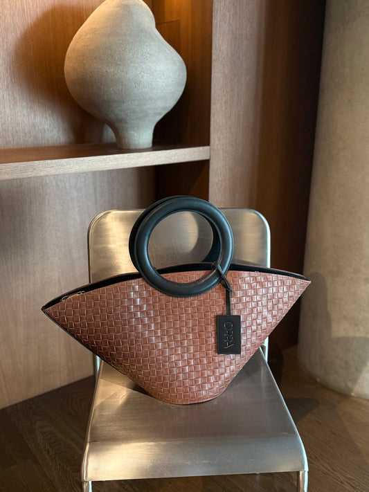 Anadimiourgia Brown Leather Handbag