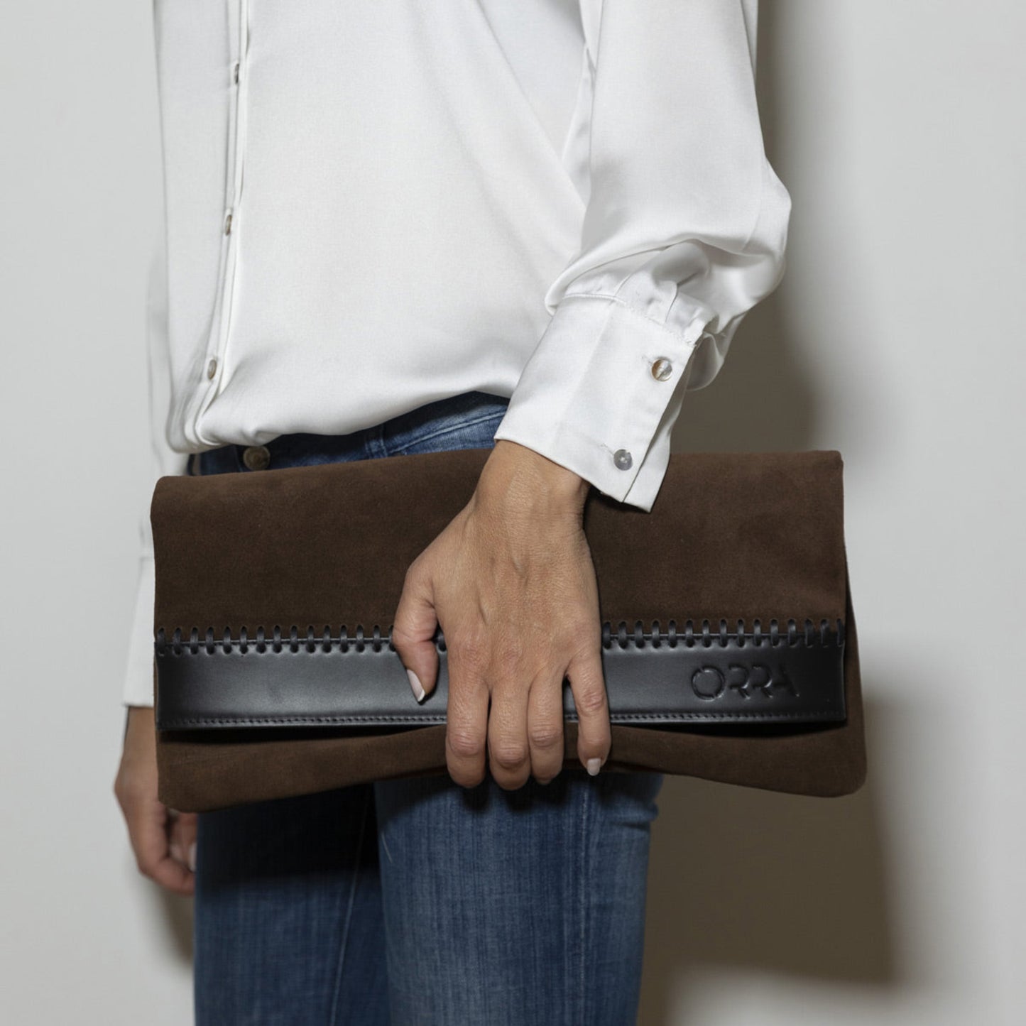 Celeste Brown Suede Handbag