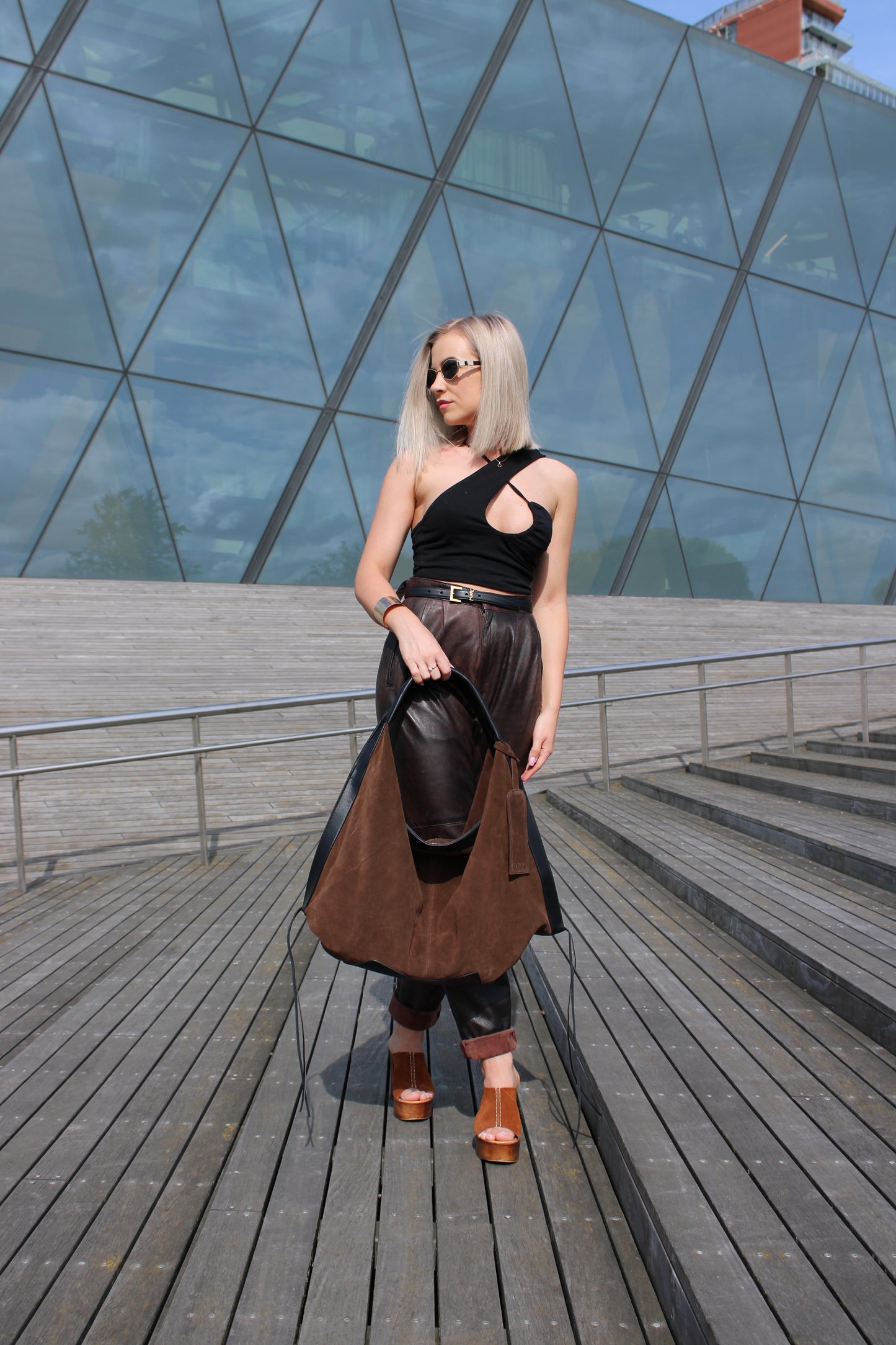 Afetiria Brown Suede Handbag