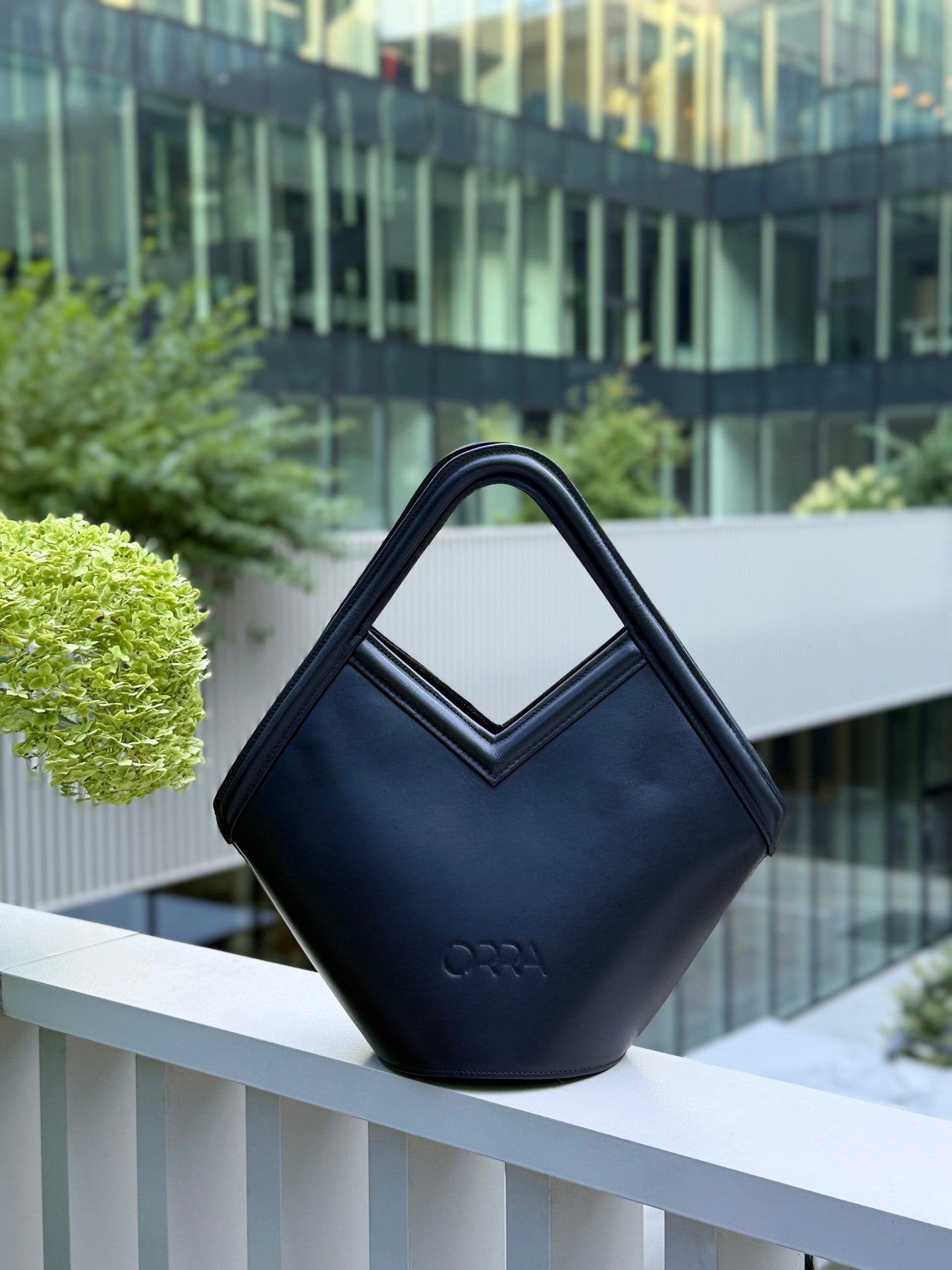 Amalia Black Leather Handbag