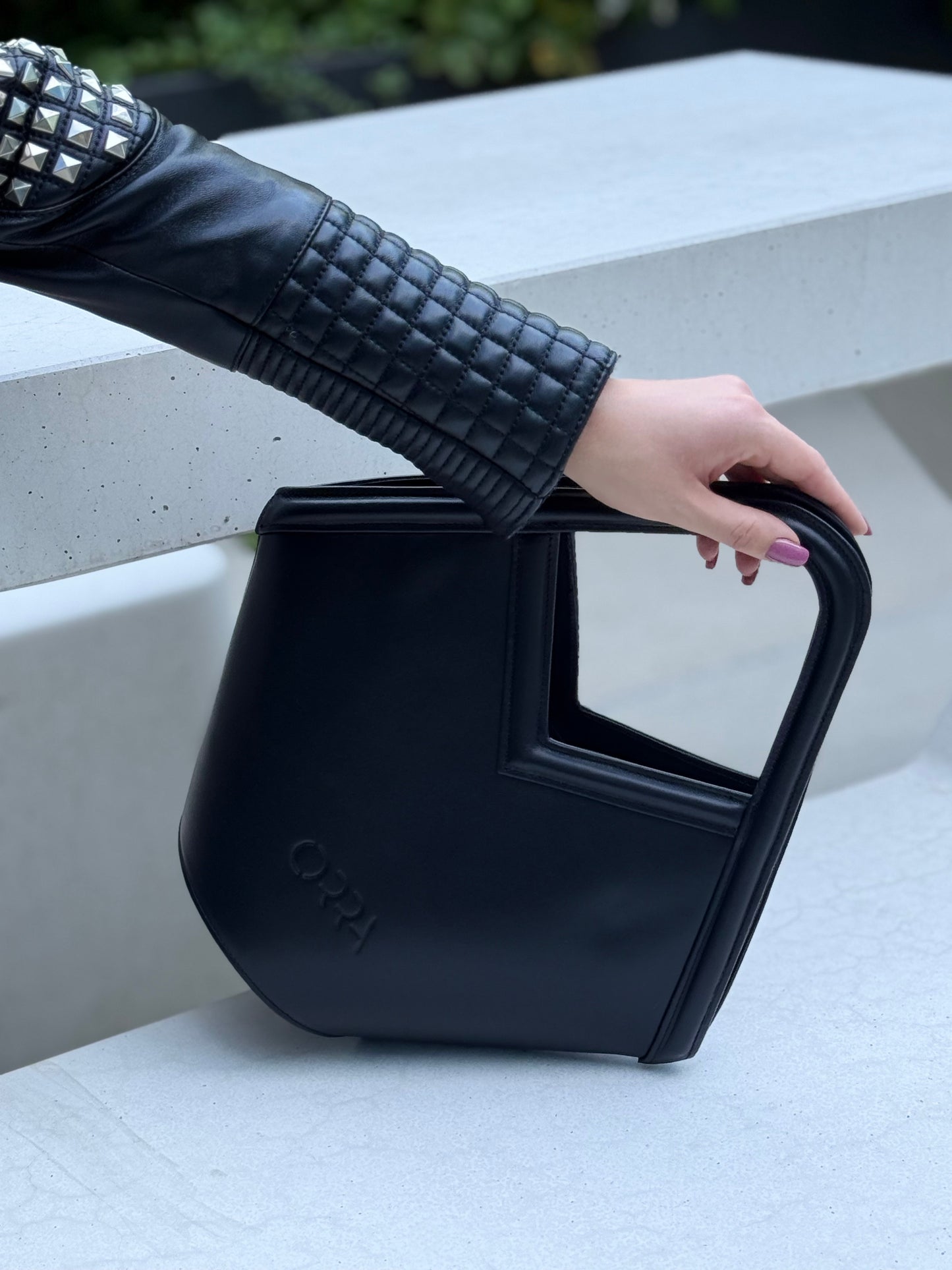 Amalia Black Leather Handbag