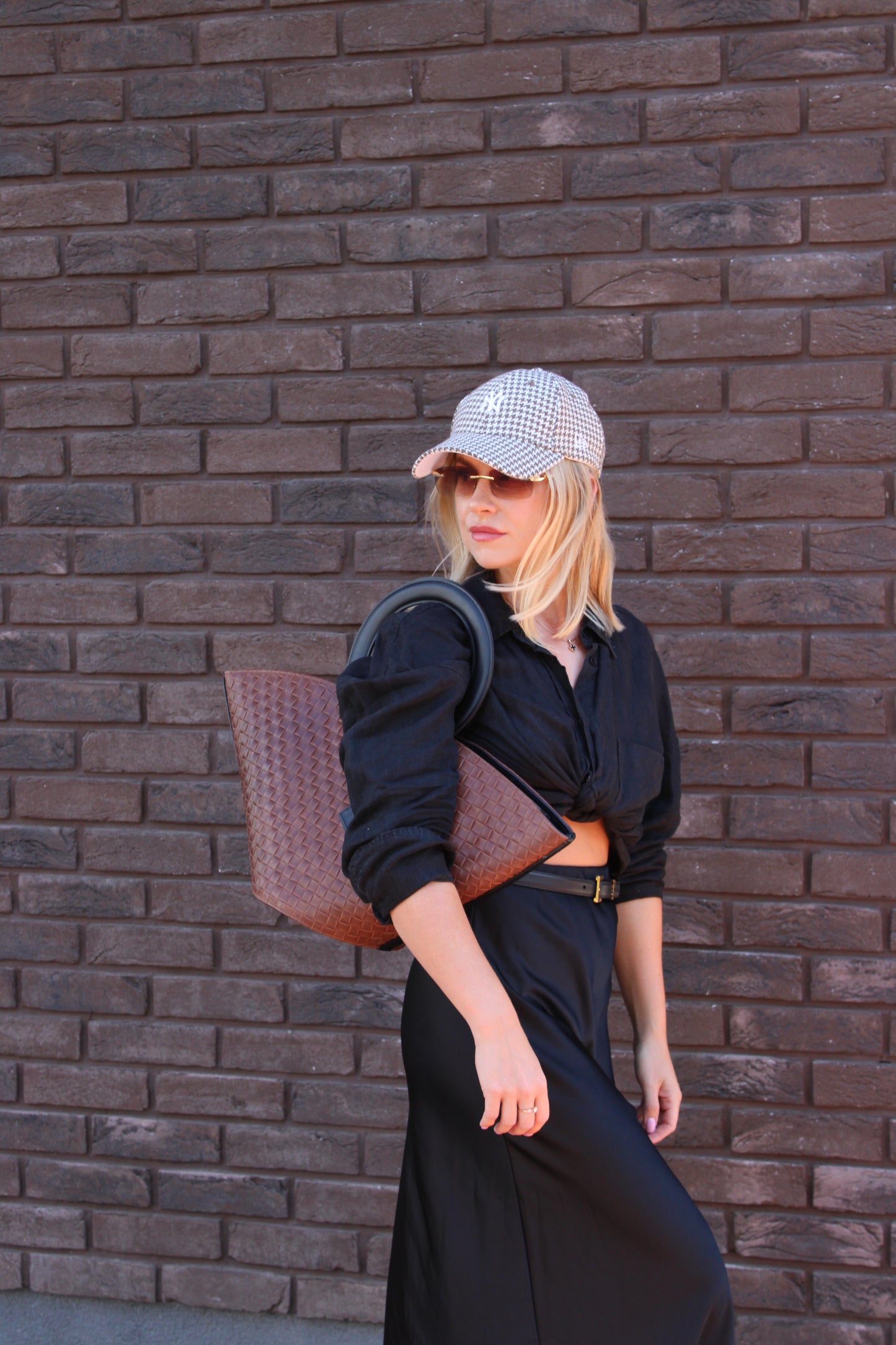 Anadimiourgia Brown Leather Handbag