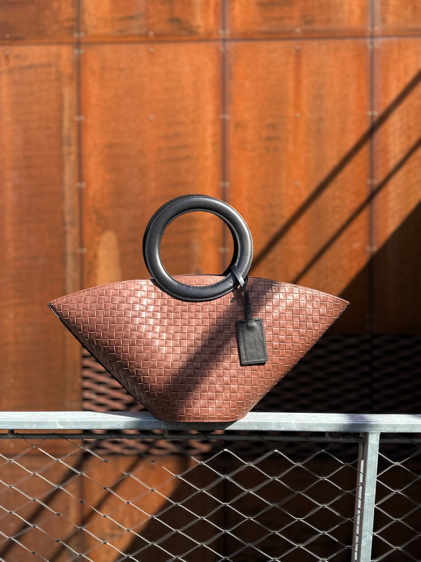 Anadimiourgia Brown Leather Handbag