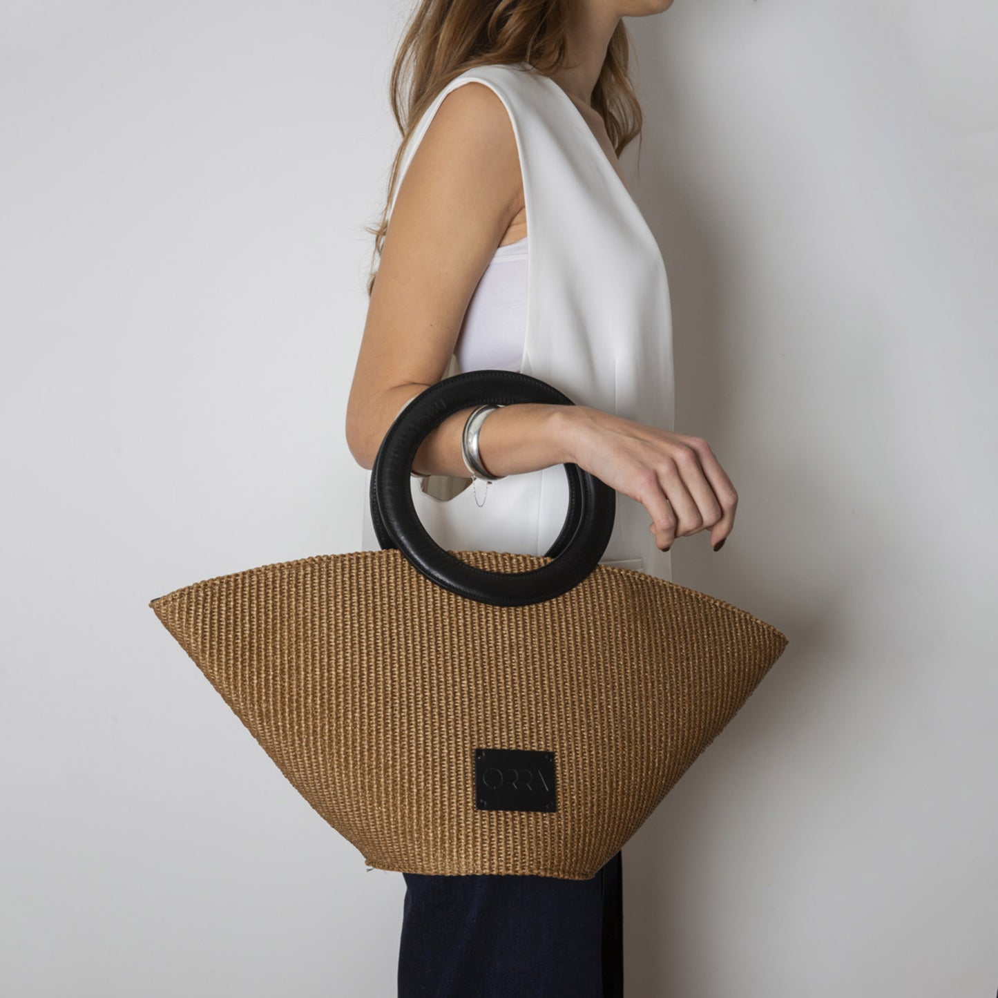 Anadimiourgia Raffia Brown Handbag