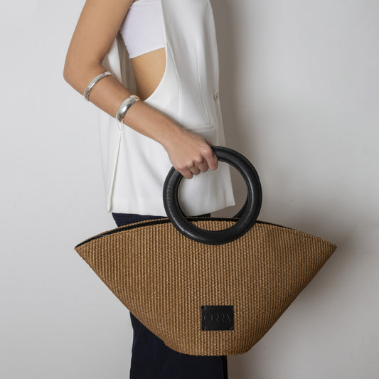Anadimiourgia Raffia Brown Handbag