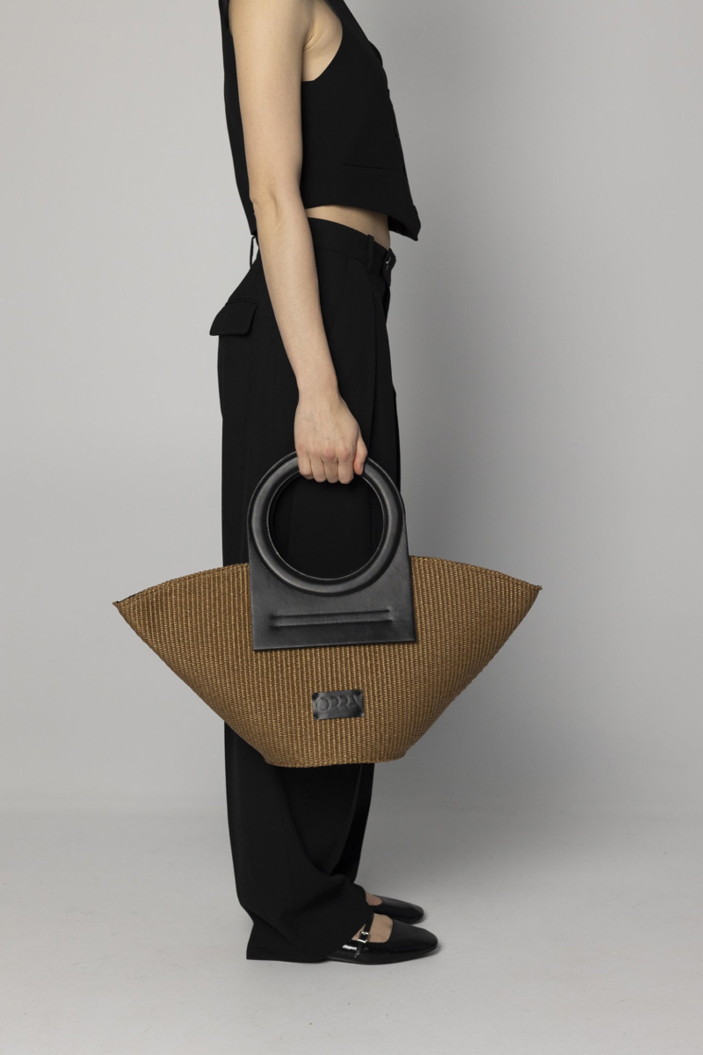 Ananeosis Raffia Brown Handbag