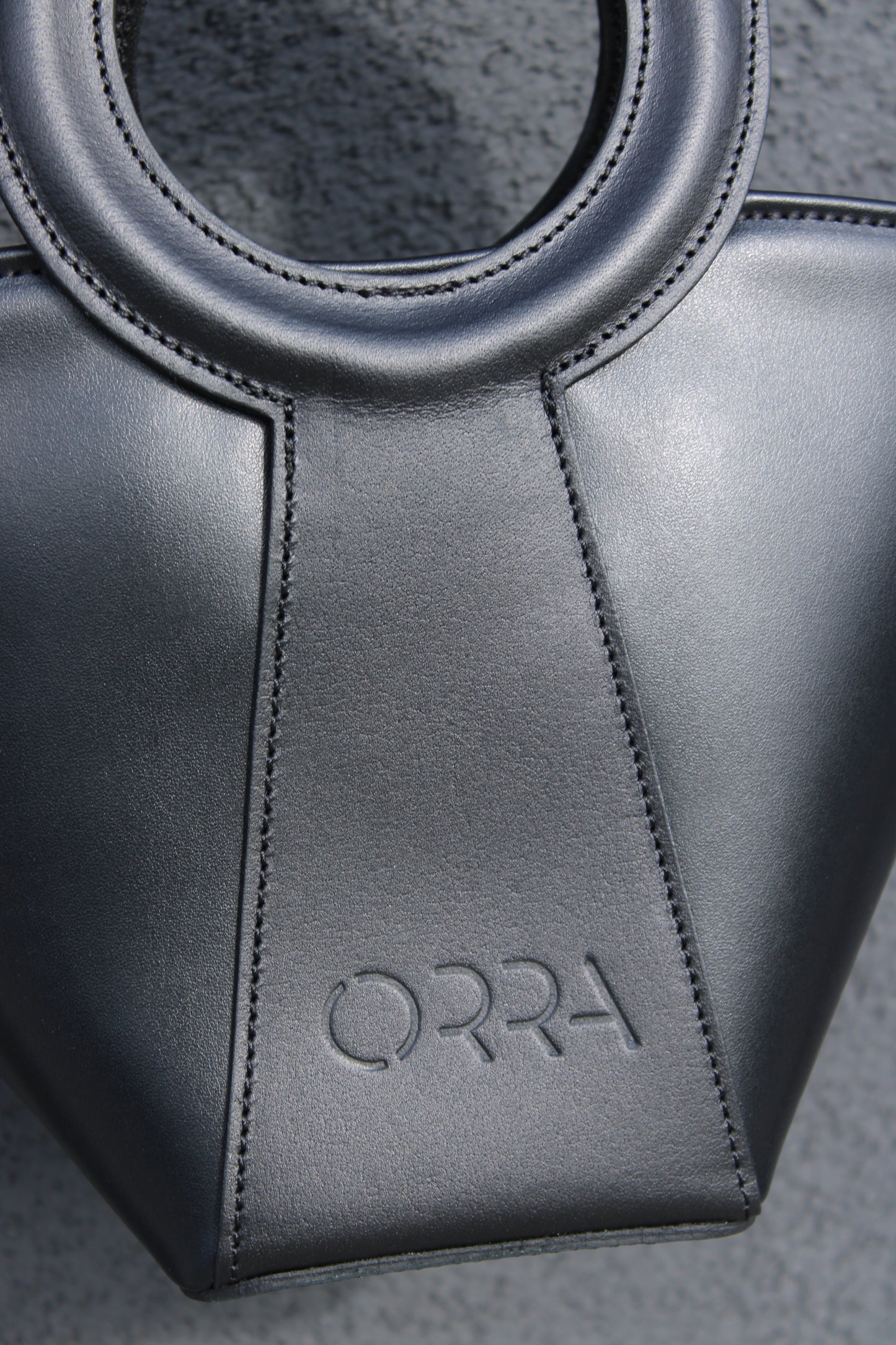 Anastilosis Black Leather Handbag