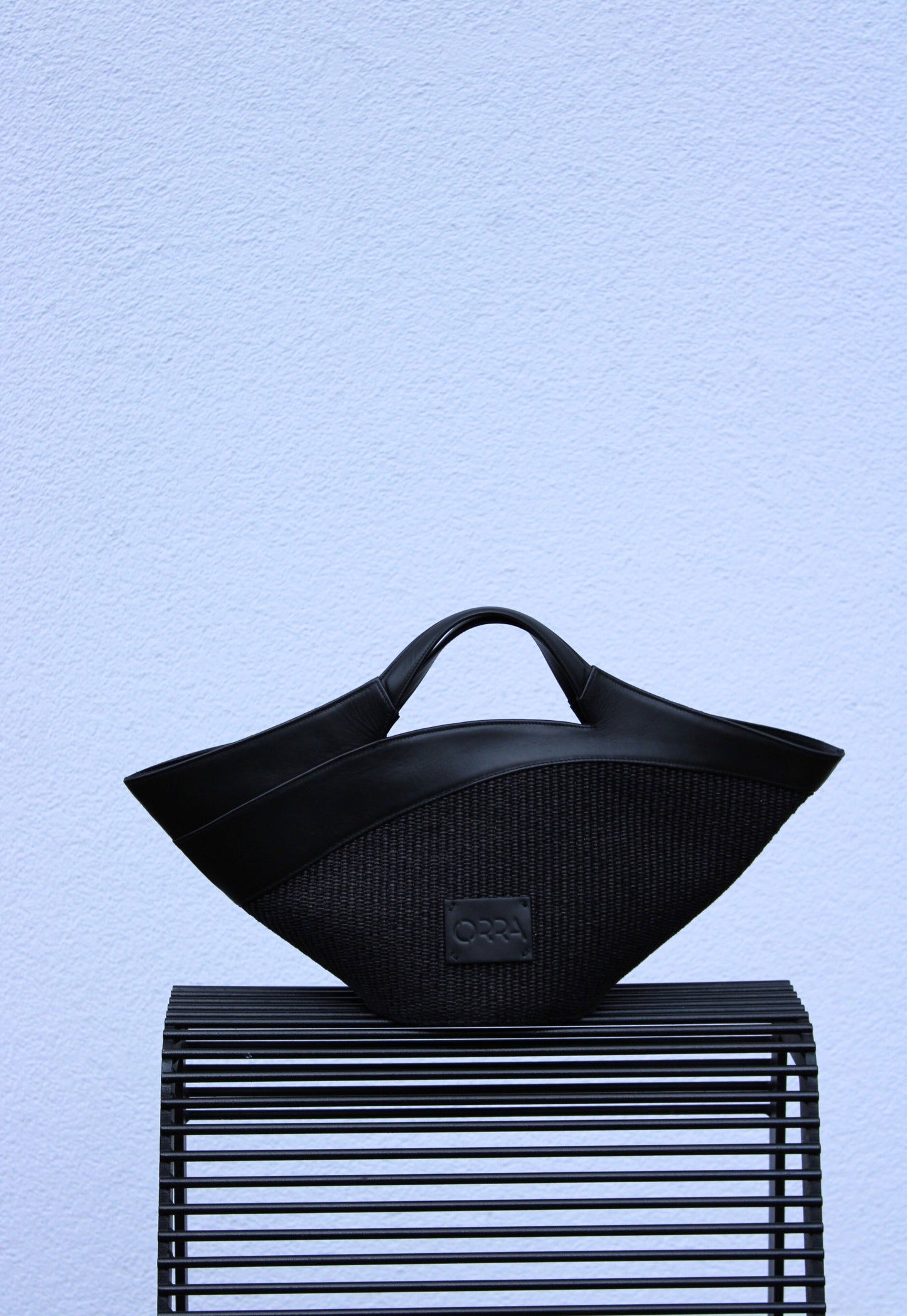 Andromachi Raffia Black Handbag