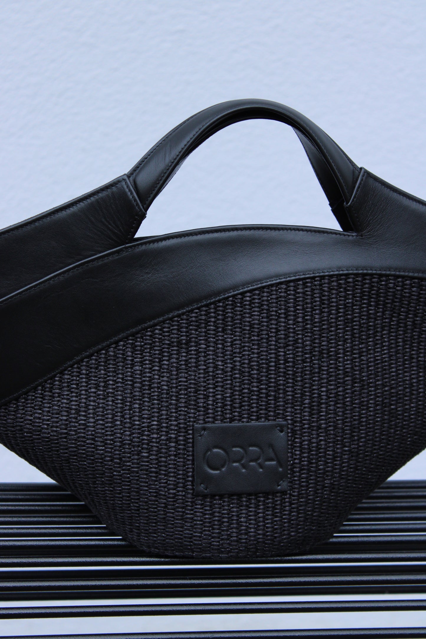 Andromachi Raffia Black Handbag