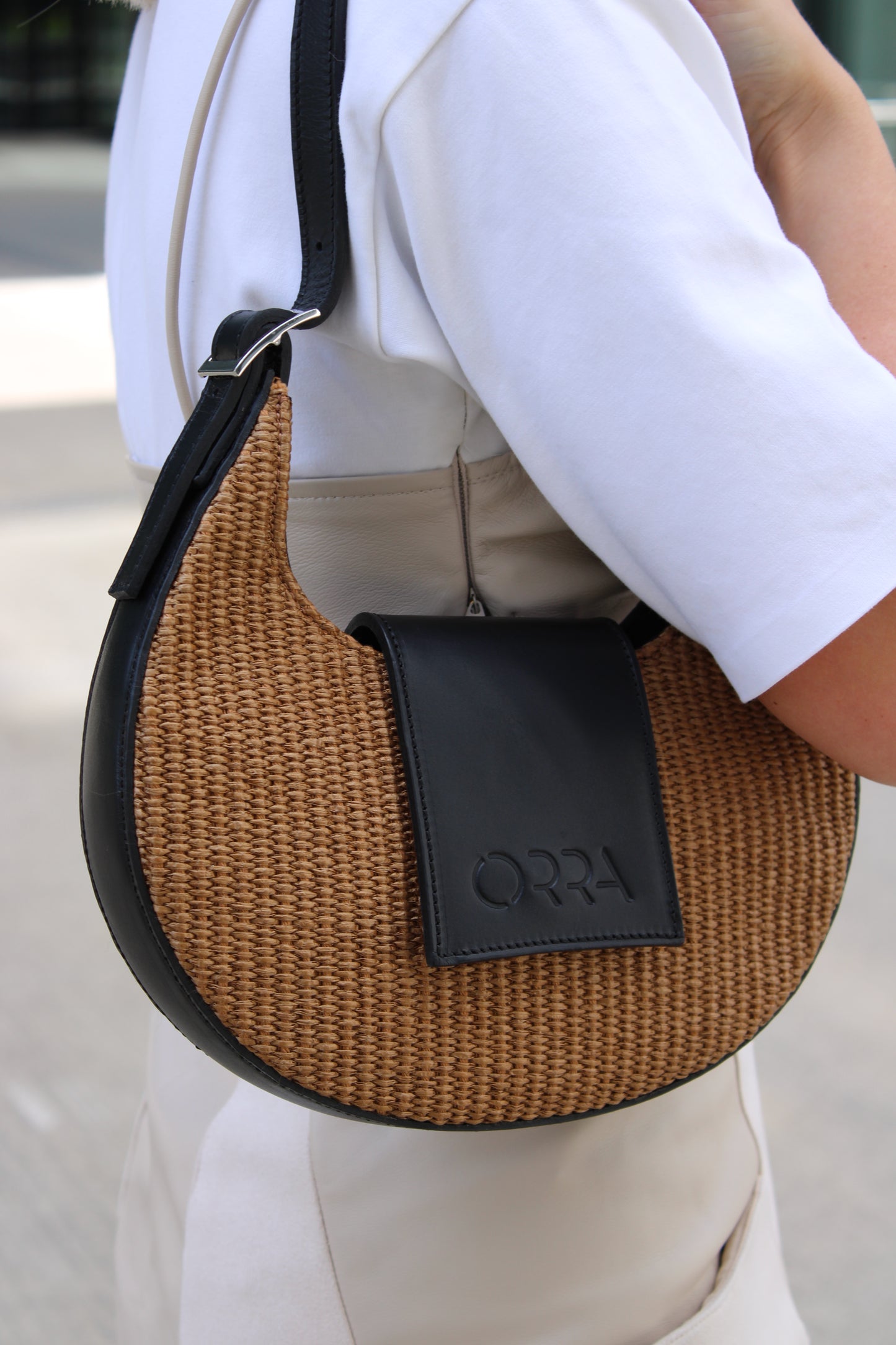 Apopsis Raffia Brown Handbag