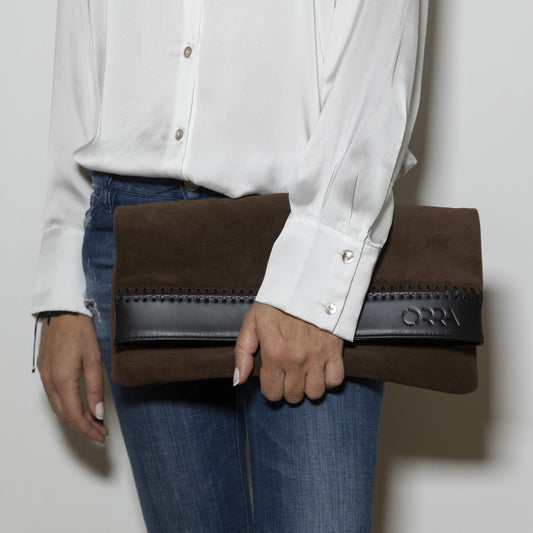 Celeste Brown Suede Handbag