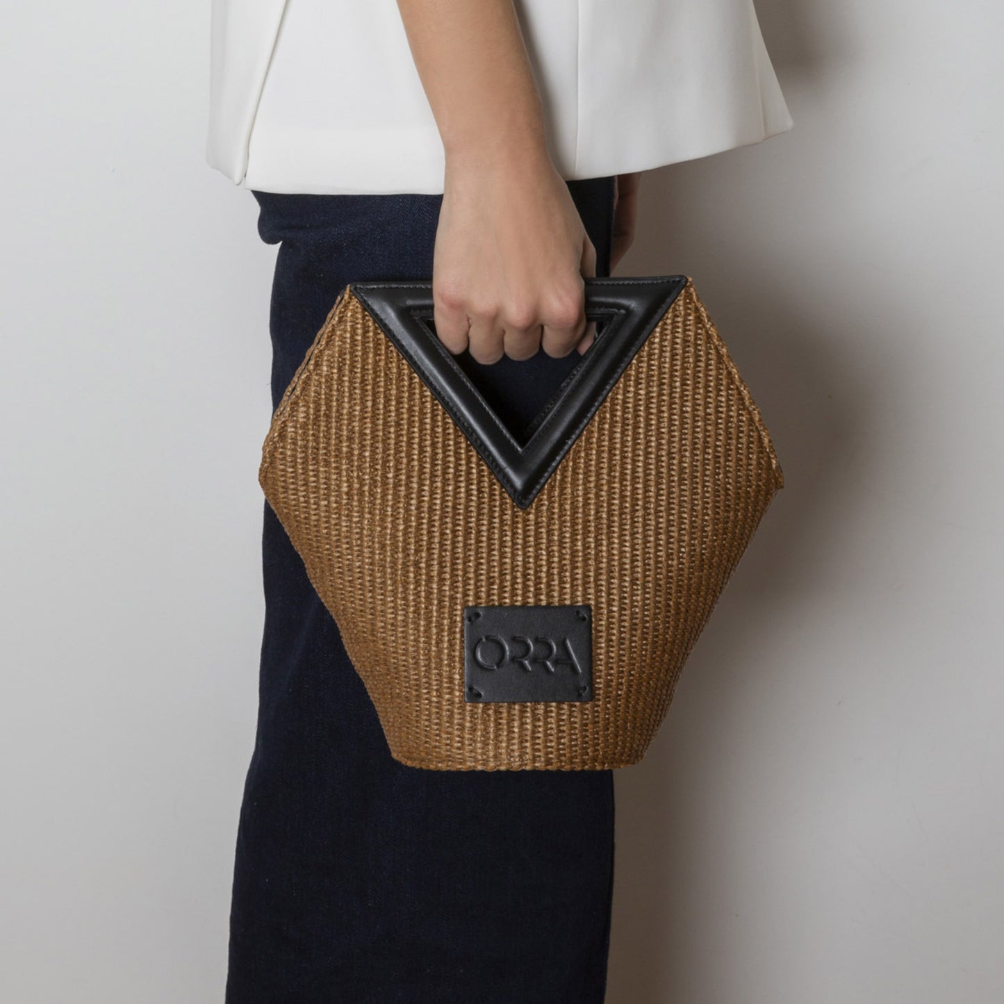Elisavet Raffia Brown Handbag