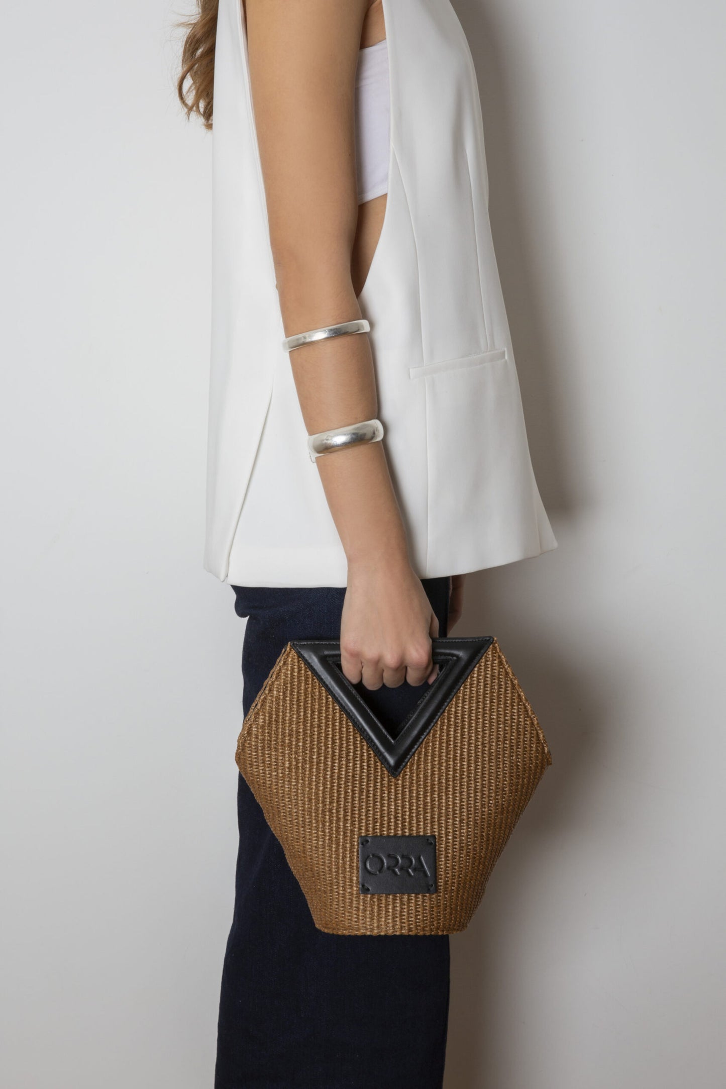 Elisavet Raffia Brown Handbag