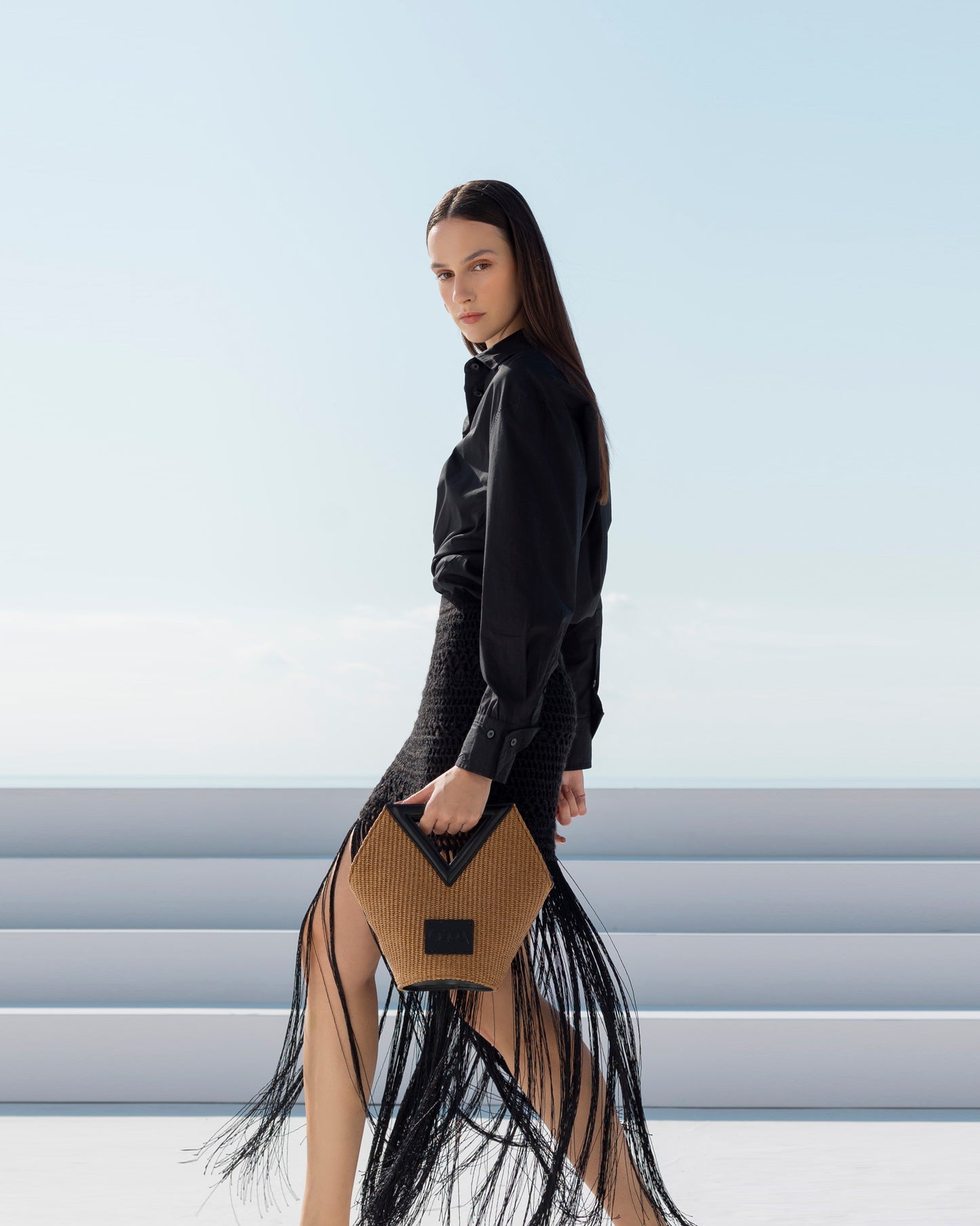 Elisavet Raffia Brown Handbag