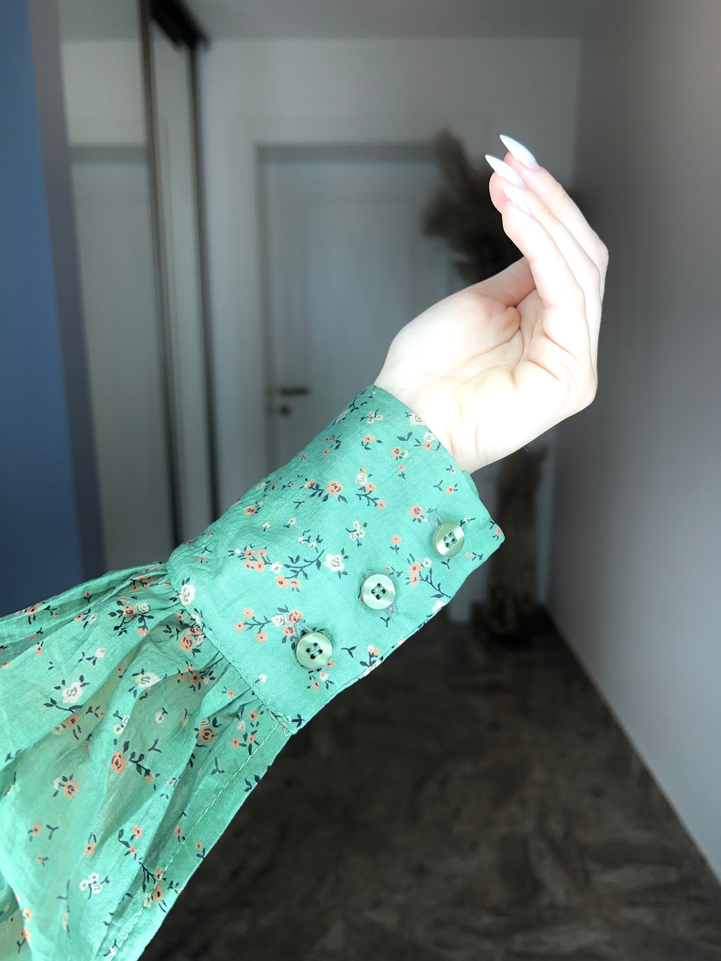 Green Floral Two-Piece Set