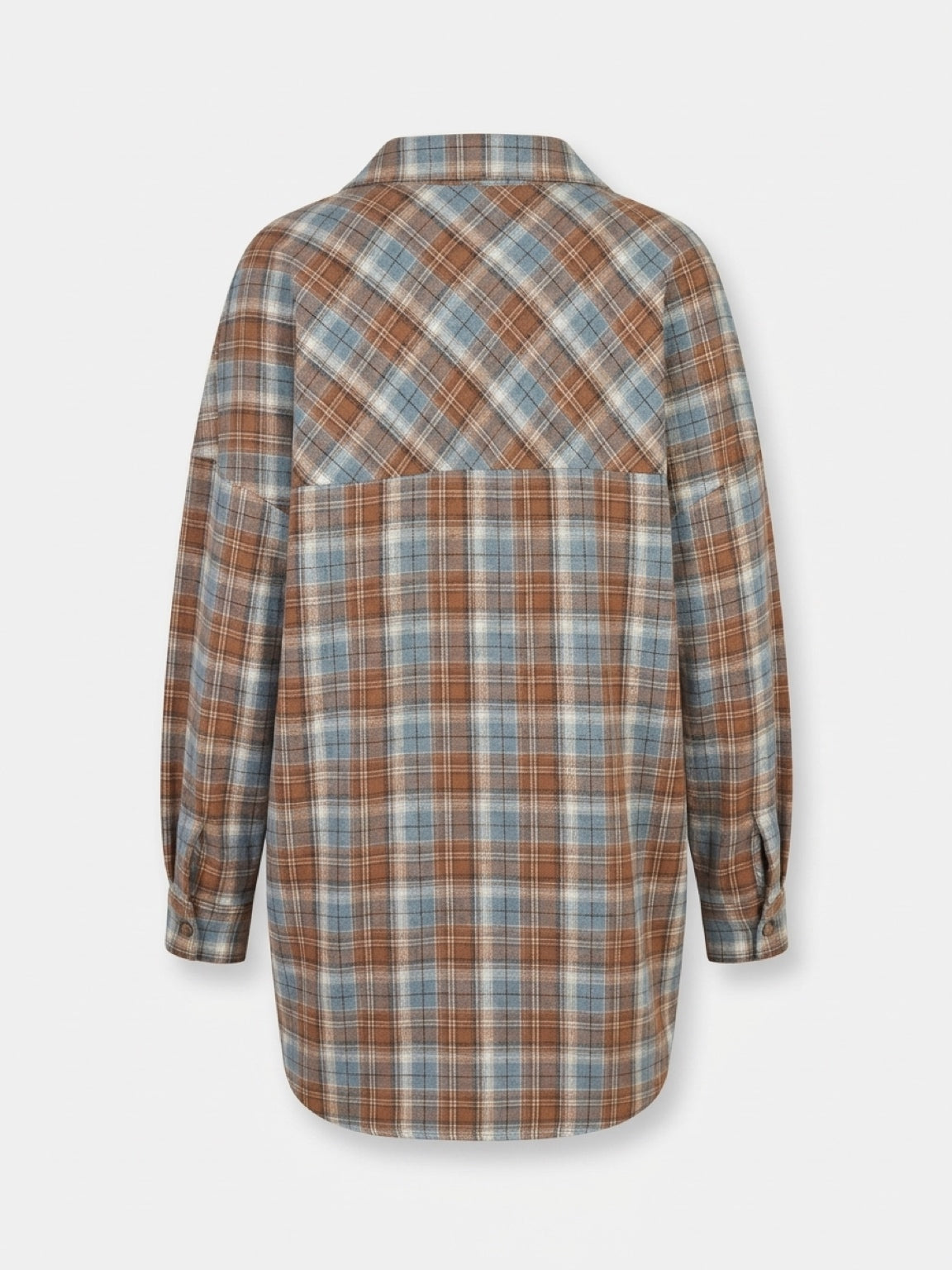 Premium Languoti Medvilniniai Marškiniai - Ruda / Mėlyna - One Size
