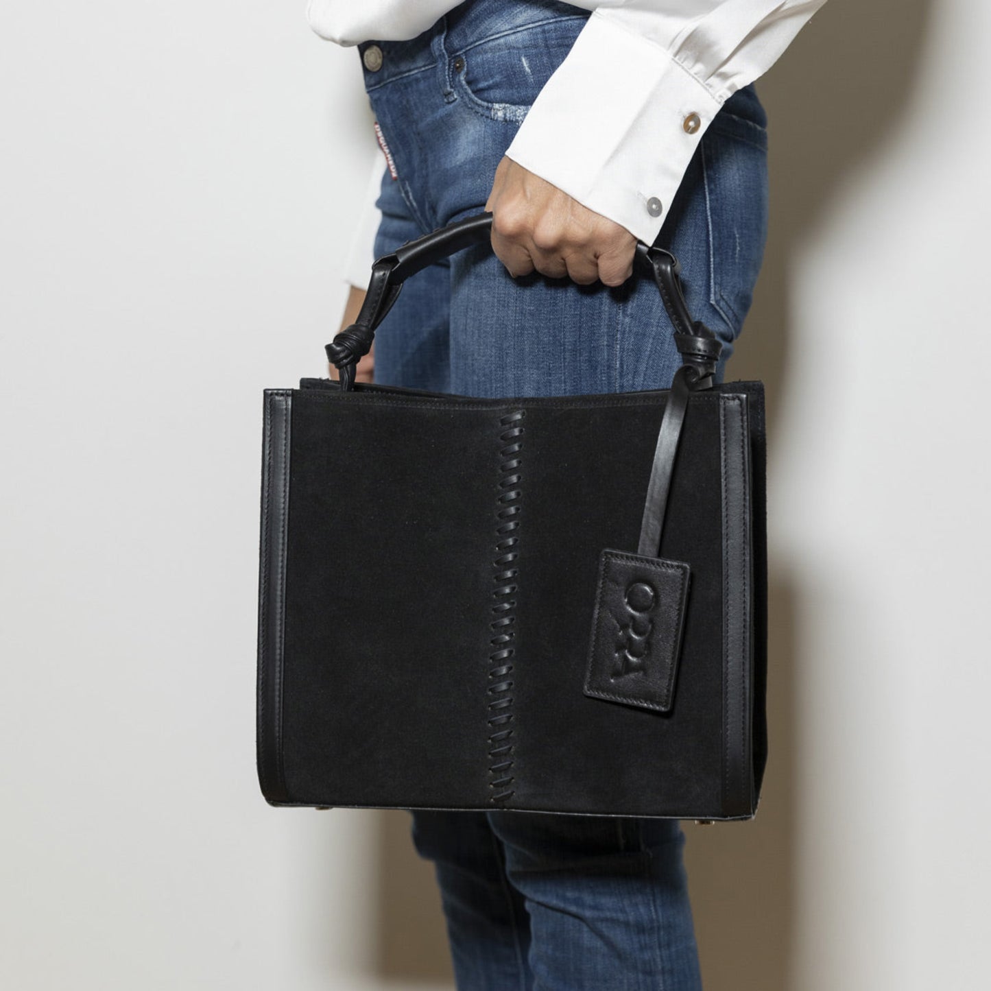 Isadora Black Suede Handbag