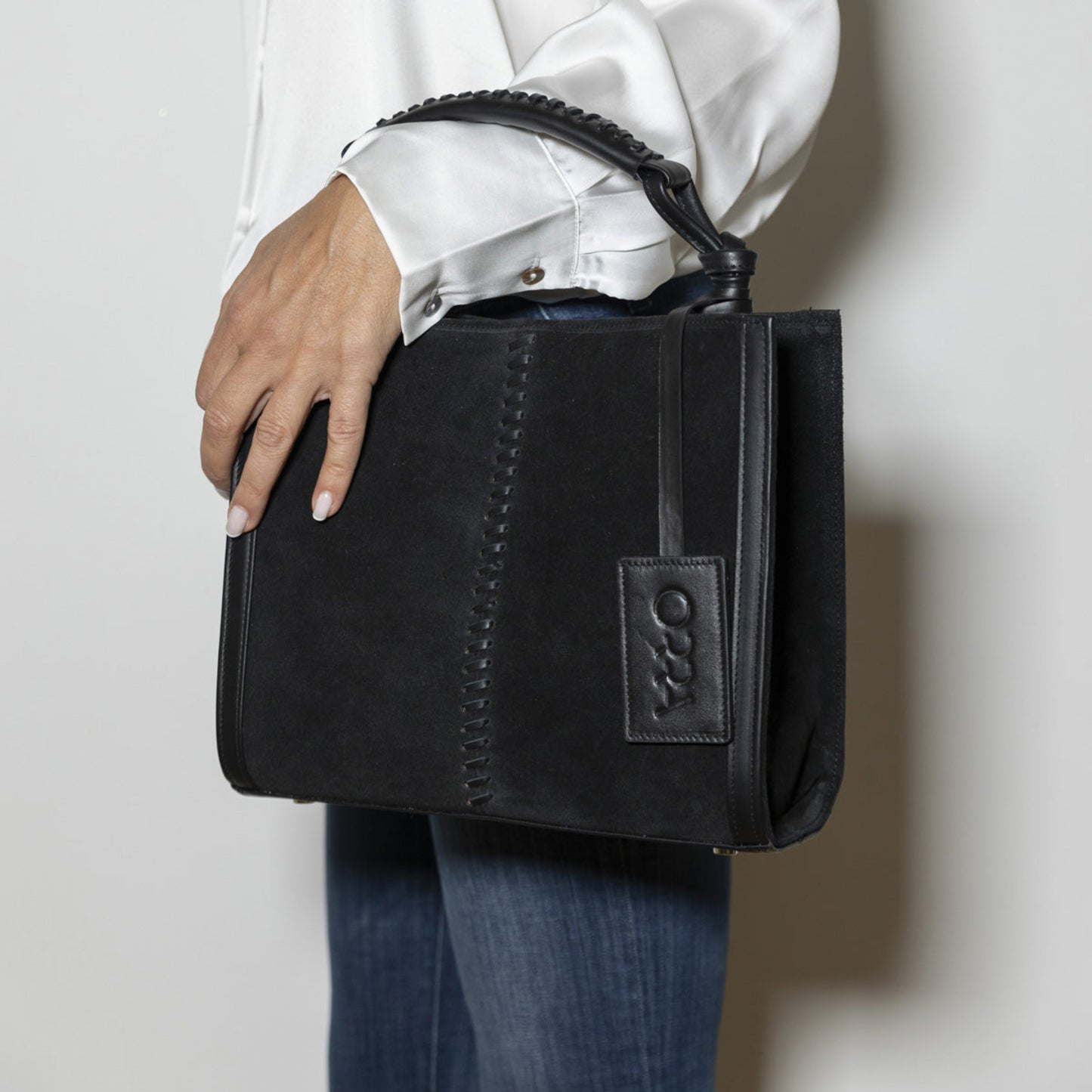 Isadora Black Suede Handbag