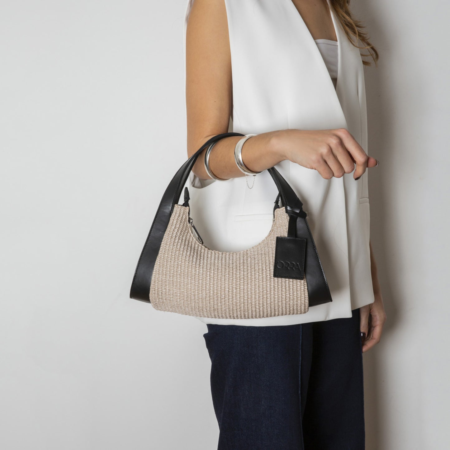 Juliana Raffia Beige Handbag