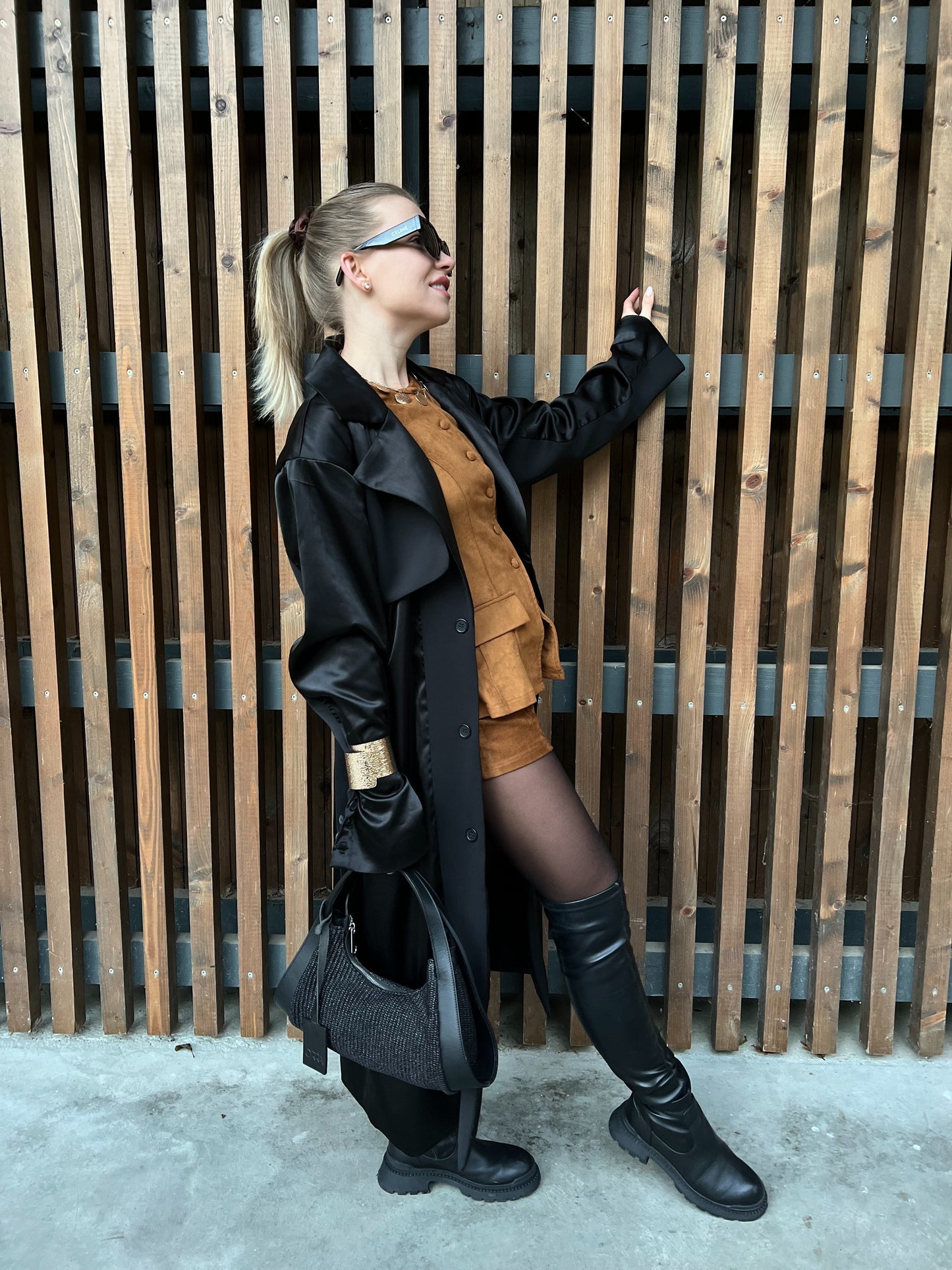 Juliana Raffia Black Rankinė