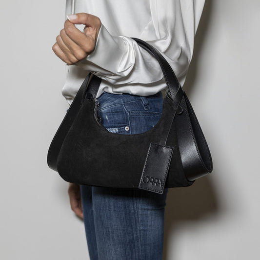 Juliana Black Suede Handbag