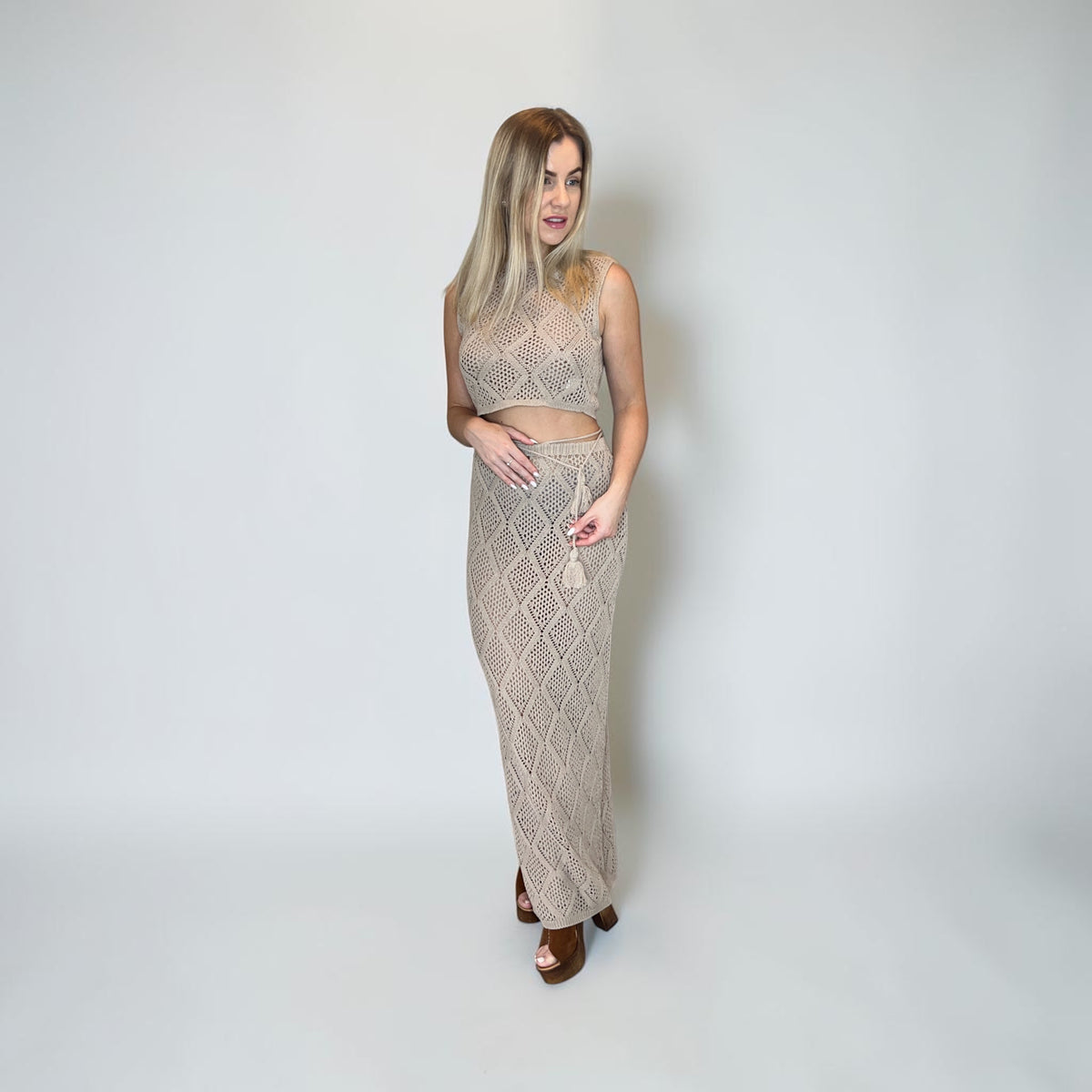 Beige Knitted Set - One Size