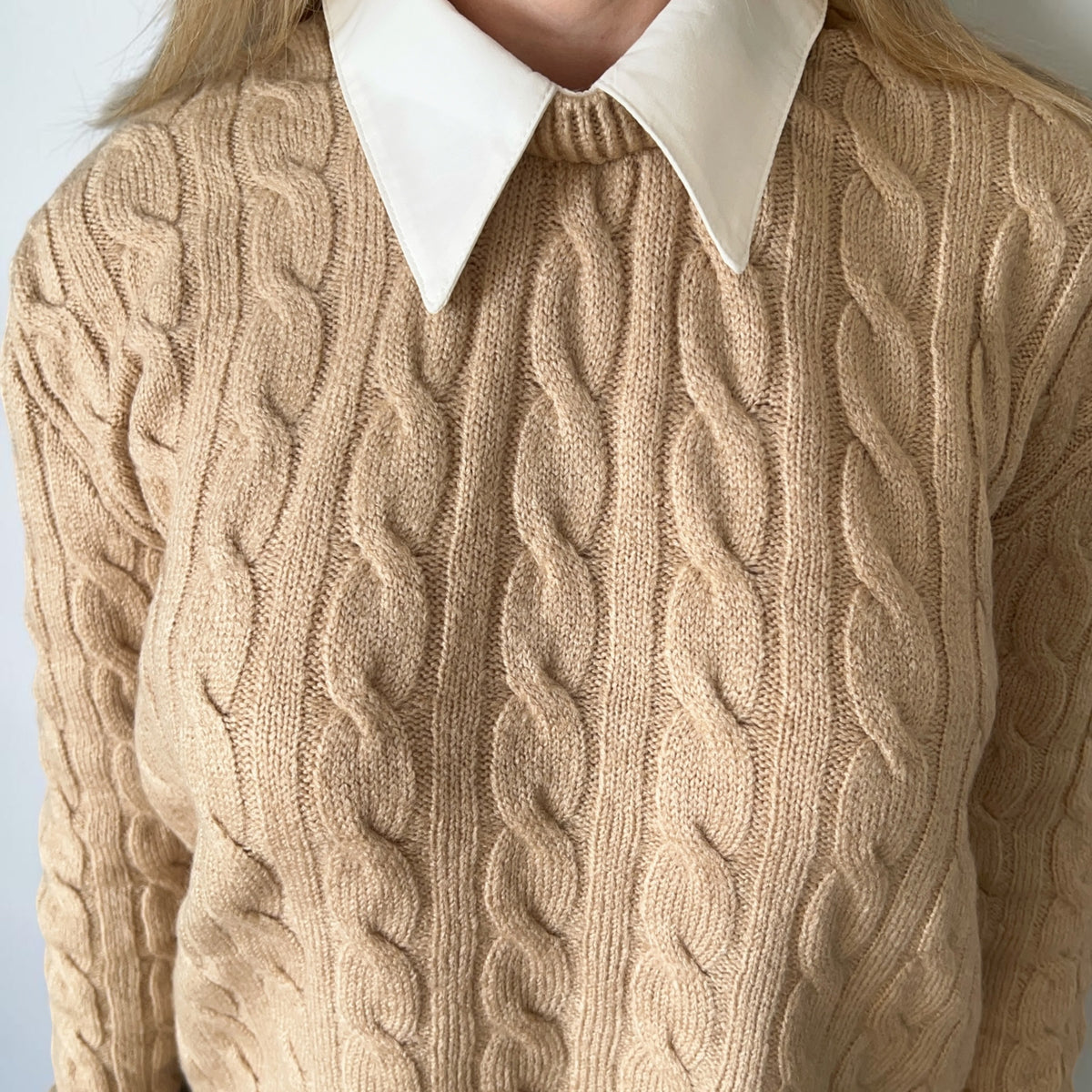 Beige Knitted Two-Piece Set – One Size