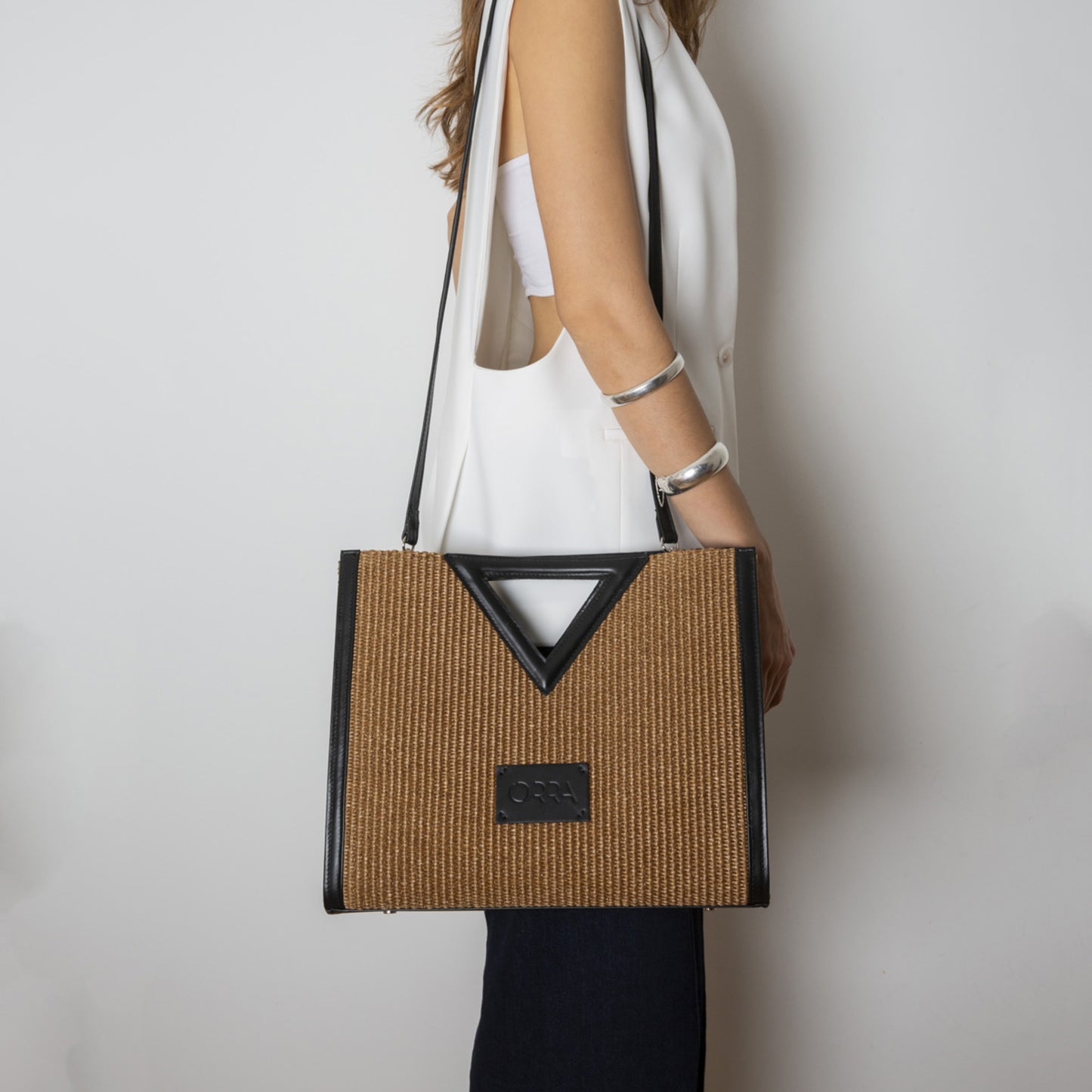 Theodora Raffia Brown Handbag