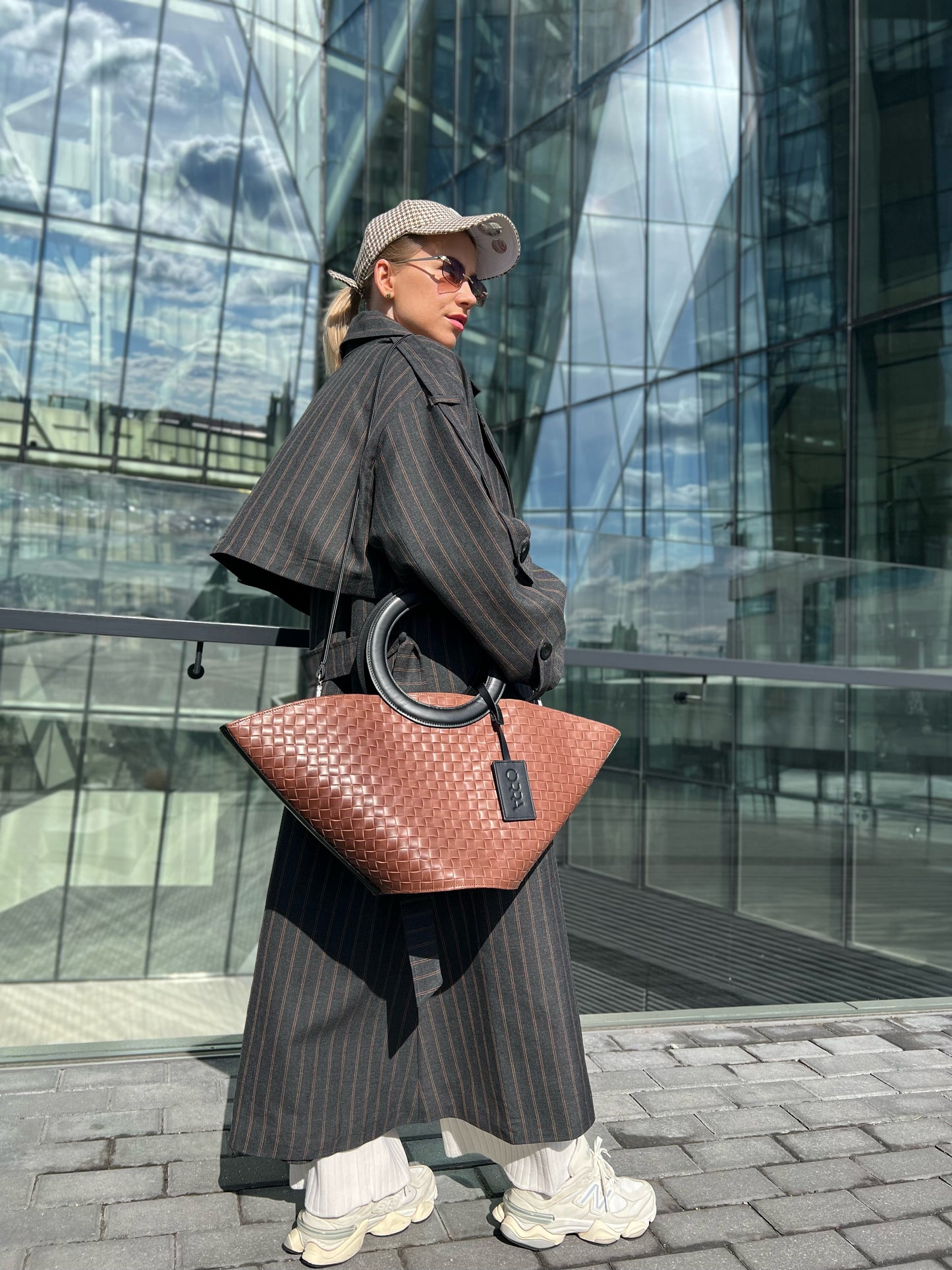 Striped Grey Trench Coat – One Size
